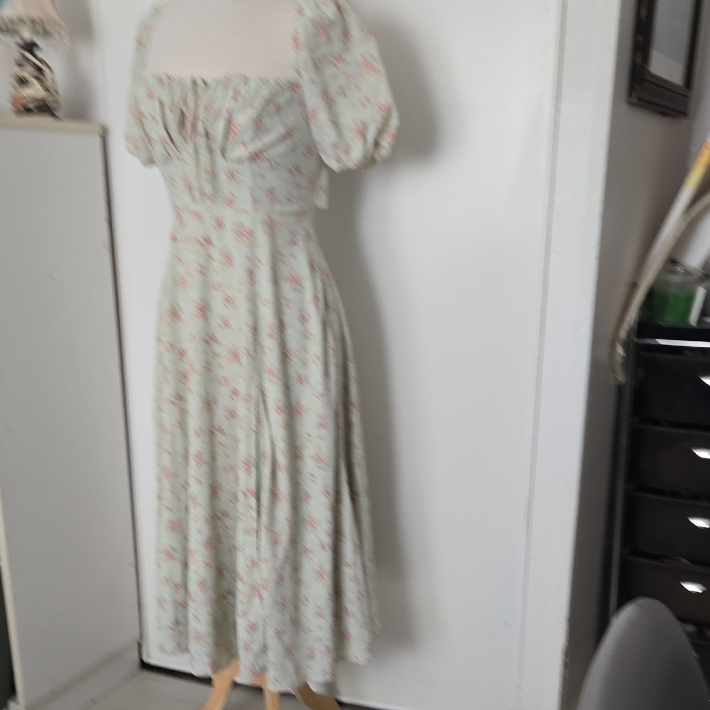 Windsor Floral Midi Dress with Puff Sleeves